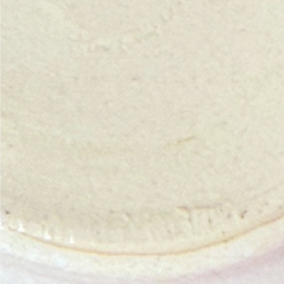 Hand Thrown Signed Pottery Vase Turquoise & White 4" X 4" - Picture 6 of 6